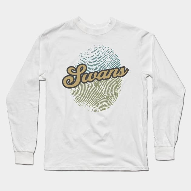 Swans Fingerprint Long Sleeve T-Shirt by anotherquicksand